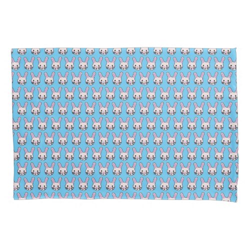 Random Bunny Faces Pillow Case