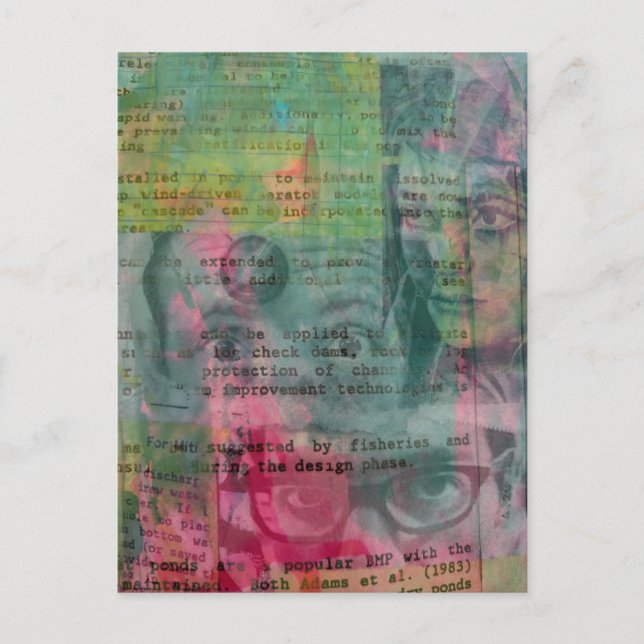 Random Collage of  Vintage Faces Postcard (Front)