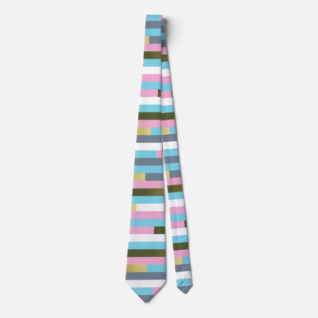 Random color stripes pattern neck tie (Front)
