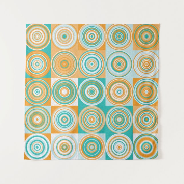 Random Colored Circles: Artistic Background. Tapestry (Front)