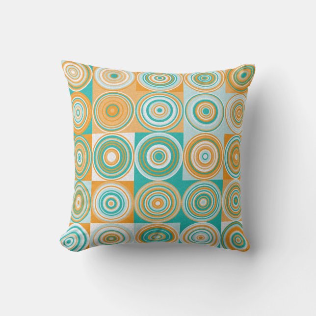 Random Colored Circles: Artistic Background. Throw Pillow (Front)