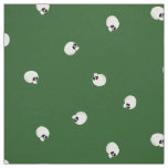 Random Cute Kawaii Skull Dots Green Fabric