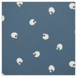 Random Cute Kawaii Skull Dots Mid Blue Fabric