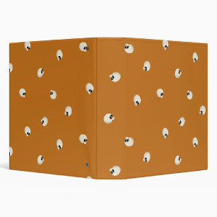 Random Cute Kawaii Skull Dots orange 3 Ring Binder