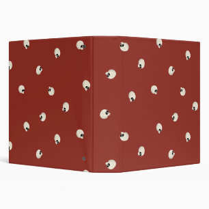 Random Cute Kawaii Skull Dots red 3 Ring Binder