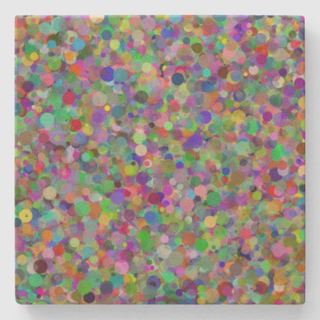 Random Dot Sandstone Coaster (Front)
