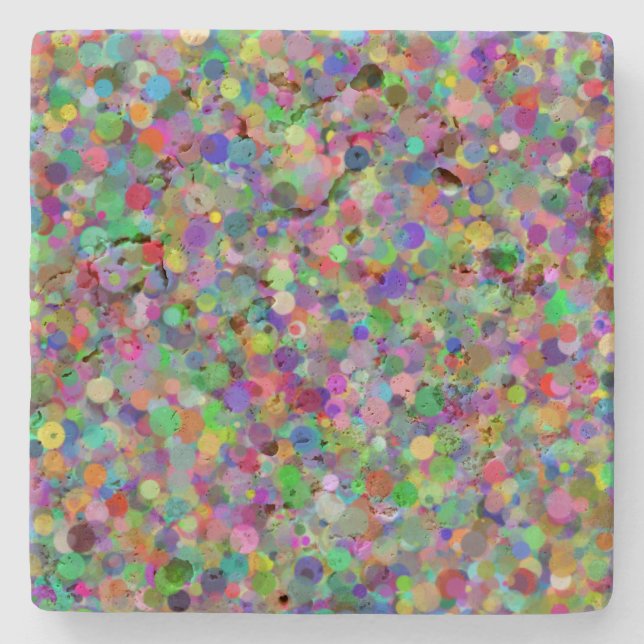 Random Dot Travertine Coaster (Front)