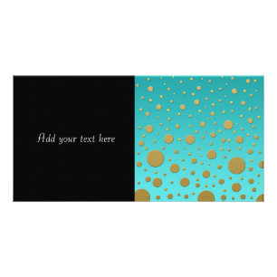 Random Gold Dots on Turquoise Modern Pattern Card