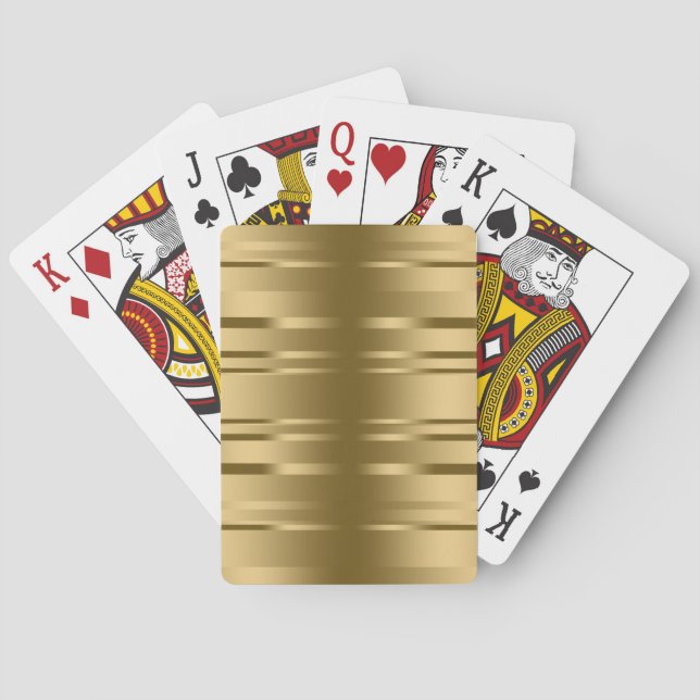 Random Gold Stripes Pattern Tote Bag Poker Cards (Back)