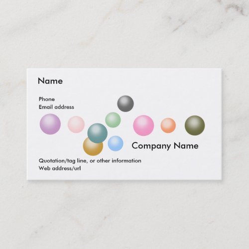 Random Graphics:  Pearls Business Card