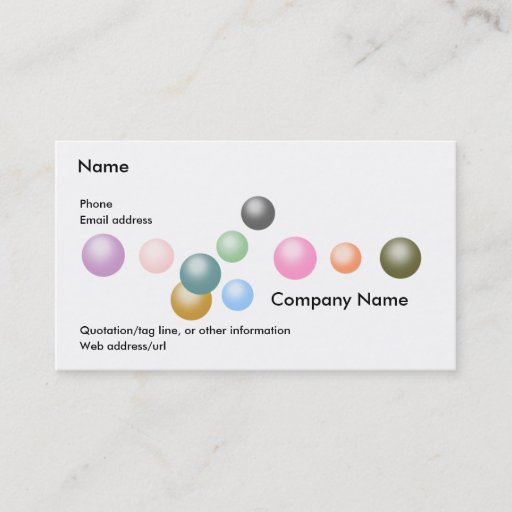 Customizable Random Graphics:  Pearls Business Card