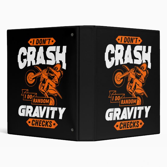 Random Gravity Checks - Motocross & Dirt Bike 3 Ring Binder (Background)
