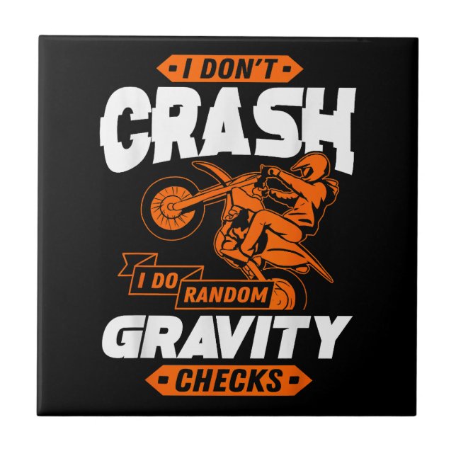 Random Gravity Checks - Motocross & Dirt Bike Ceramic Tile (Front)