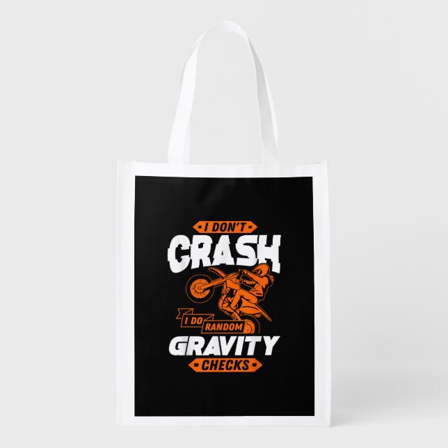 Random Gravity Checks - Motocross & Dirt Bike Grocery Bag (Front)