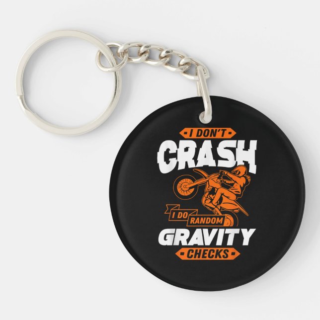 Random Gravity Checks - Motocross & Dirt Bike Keychain (Front)