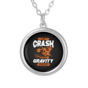 Random Gravity Checks - Motocross & Dirt Bike Silver Plated Necklace