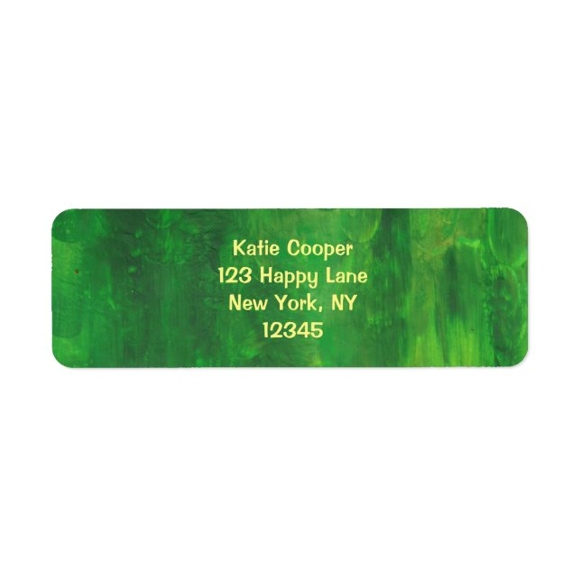 Random Green Abstract Painting Label (Front)