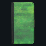 Random Green Abstract Painting Wallet Phone Case For Samsung Galaxy S5<br><div class="desc">An abstract acrylic painting in varying hues of green.</div>