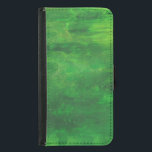 Random Green Abstract Painting Wallet Phone Case For Samsung Galaxy S5<br><div class="desc">An abstract acrylic painting in varying hues of green.</div>