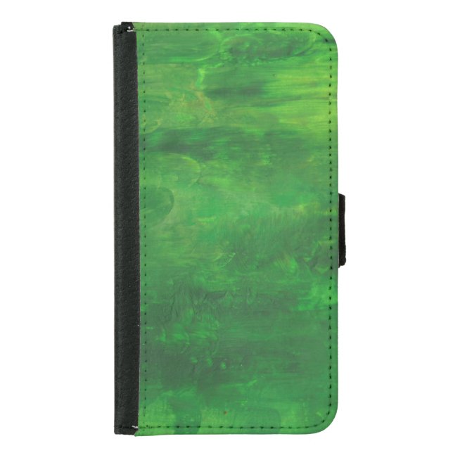 Random Green Abstract Painting Samsung Galaxy Wallet Case (Front)