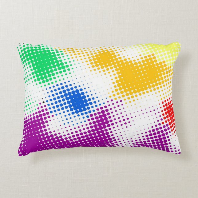 Random halftone colorful background accent pillow (Front)