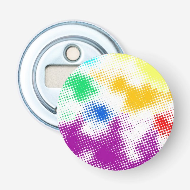 Random halftone colorful background bottle opener (Front)