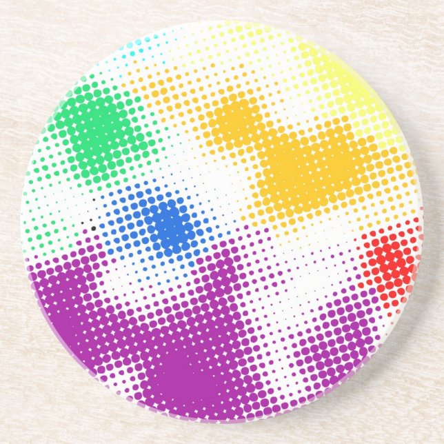 Random halftone colorful background coaster (Front)