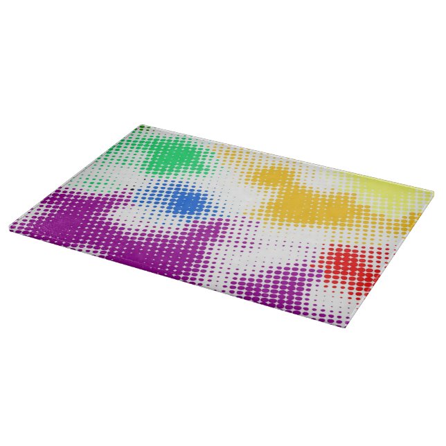 Random halftone colorful background cutting board (Corner)
