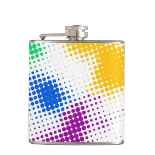 Random halftone colorful background flask