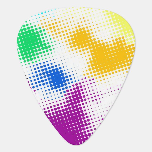 Random halftone colorful background guitar pick (Front)
