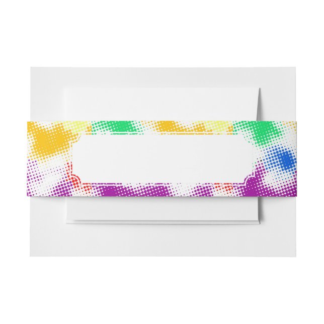 Random halftone colorful background invitation belly band (Front Example)