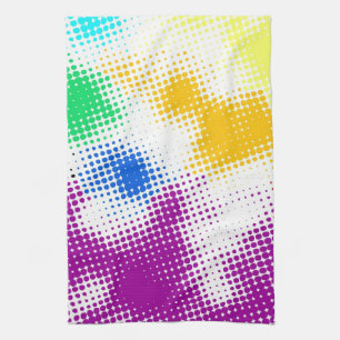 Random halftone colorful background kitchen towel