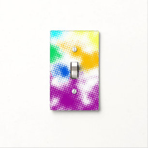 Random halftone colorful background light switch cover