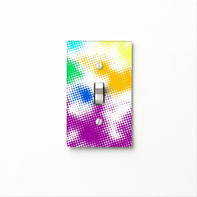 Random halftone colorful background light switch cover (In Situ)