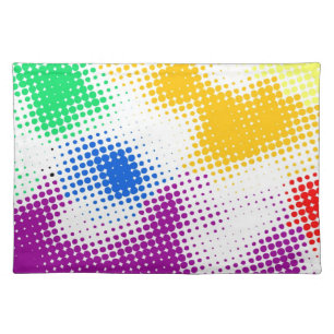 Random halftone colorful background placemat