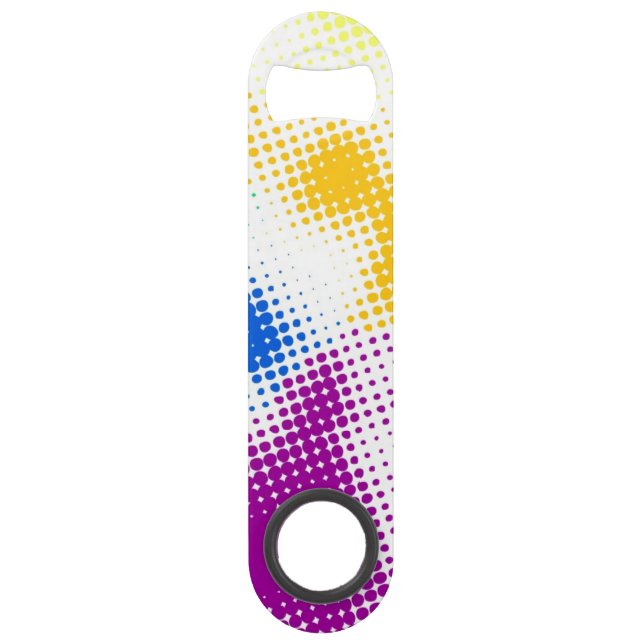 Random halftone colorful background speed bottle opener (Front)