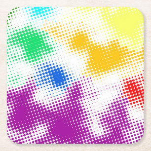 Random halftone colorful background square paper coaster