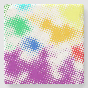 Random halftone colorful background stone coaster