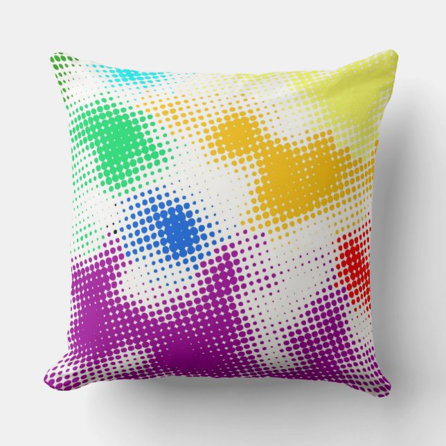 Random halftone colorful background throw pillow (Front)