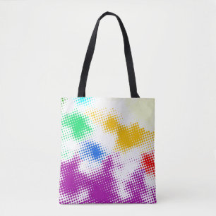 Random halftone colorful background tote bag