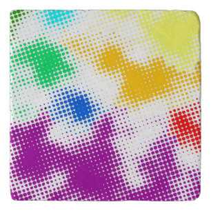Random halftone colorful background trivet