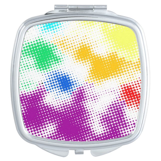 Random halftone colorful background vanity mirror (Front)
