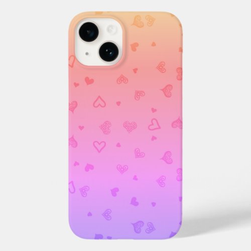 Random Hearts Gradient Case_Mate iPhone 14 Case