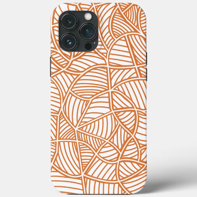 Random Leaf Mosaic Dark Orange Case-Mate iPhone Case (Back)