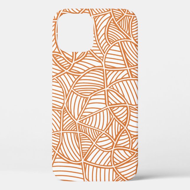 Random Leaf Mosaic Dark Orange Case-Mate iPhone Case (Back)
