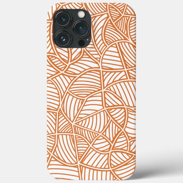 Random Leaf Mosaic Dark Orange Case-Mate iPhone Case (Back)