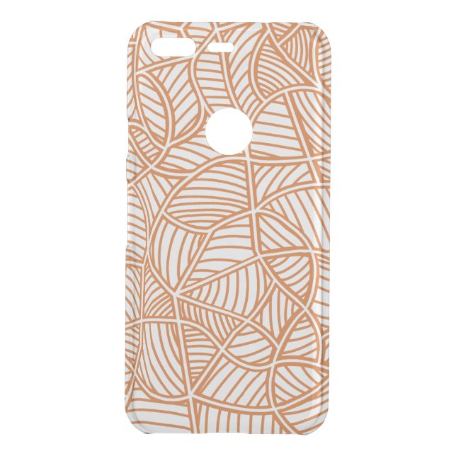 Random Leaf Mosaic Dark Orange Uncommon Google Pixel Case (Back)