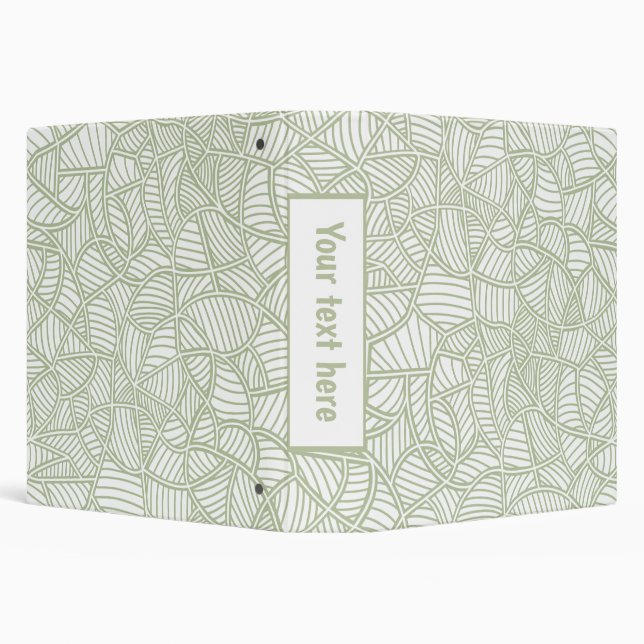 Random Leaf Mosaic Pale Green 3 Ring Binder (Background)