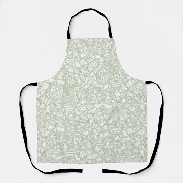 Random Leaf Mosaic Pale Green Apron (Front)