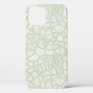 Random Leaf Mosaic Pale Green iPhone 12 Case